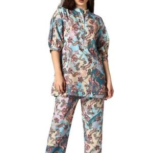 DHRUVI TRENDZ Co Ord Set for Women | Co Ord Set for Women Stylish | Festive Co Ord Set for Women | Travel Co Ord Set for Women | 3/4 Sleeve Women Co-ord set