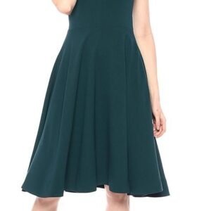 Dress the Population Women's Catalina Solid Sleeveless Fit and Flare Midi Dress