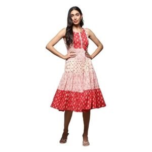 BIBA Women's Fit and Flare Ankle Length Dress