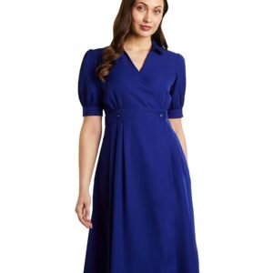 Symbol Premium Women’s ‘Desk-to-Dinner’ Fit & Flare Wrap Dress (Midi Length | Stylish)