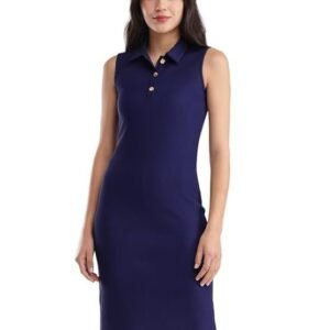 FableStreet Bodycon Knitted Dress - Navy Blue