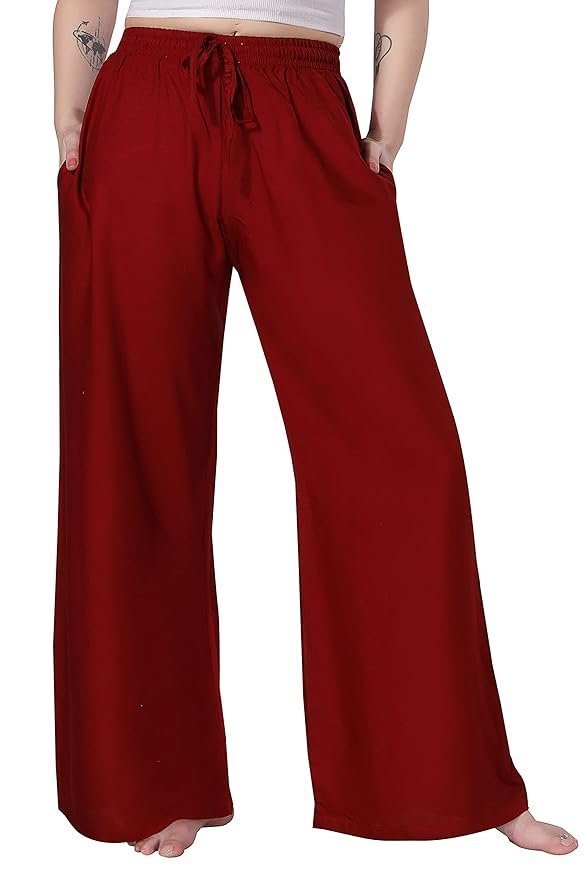 TRASA Women's and Girls Cotton Reyon Regular Fit Palazzo Pants