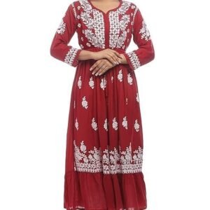 Golden Chikan Export Modaal Gown Ethnic Wear Gown Designer Fashionable Gown