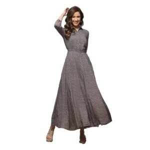 BIBA Women Liva Flared Printed Maxi Dress