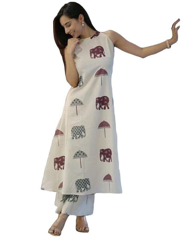 ANNI DESIGNER Women's Ethnic Co-Ord Set | Kurta Pant Set | Kurta Palazzo Set | Stylish Cotton Suit Set for Women, Festival Co-ord Set