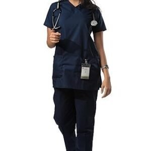 UNIFORM CRAFT Women’s Scrub Suits DSVX || 4 pocket scrubs | Ideal for doctors, dentists, vets, nurses & healthcare professionals (Olive Blue, XL)