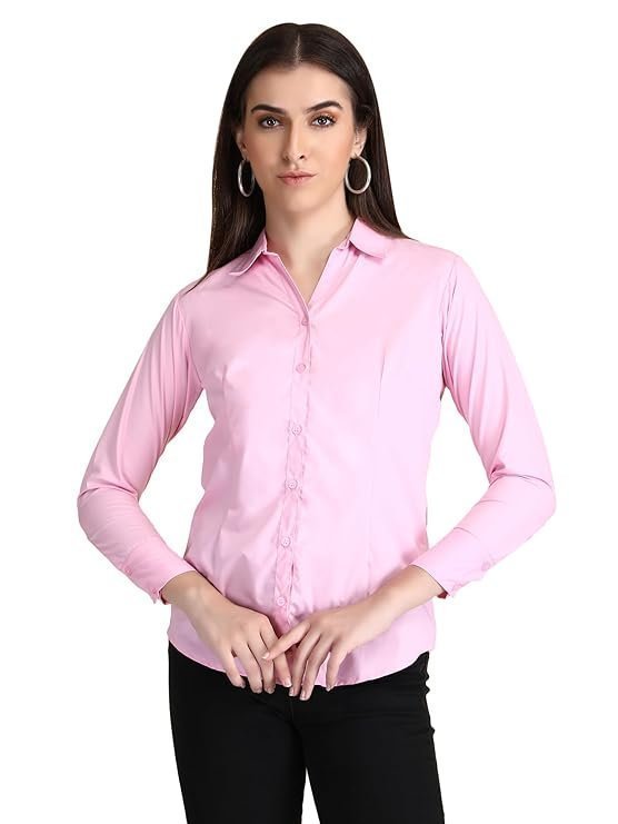 Cinders Women's Stylish Cotton Regular Fit Extra Comfortable Full Sleeve Casual Formal Shirt