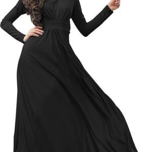 KOH KOH Womens Long Sleeve Flowy Empire Waist Fall Winter Party Gown