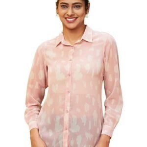 Globus Women Cuffed Sleeves Animal & Abstract Print Georgette Workwear Shirt