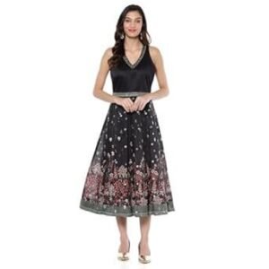 BIBA Women's Fit and Flare Knee Length Dress