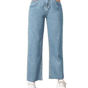 KOTTY Women’s High-Waist Button StraightFit strachable & Fashionable Denim Jeans