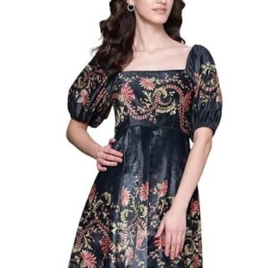 Label RITU KUMAR Black Itzel Velvet Short Dress