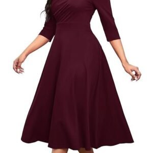 Nmoder Plus Size Maxi Dress - 3/4 Sleeve Long Dresses for Women V-Neck with Pockets (XL-5XL)