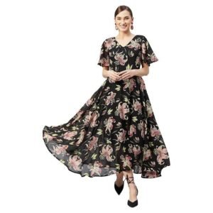 rare Women's Georgette Fit and Flare Maxi Dress