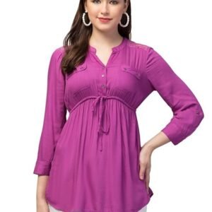 RIHANI FAB Casual Regular Sleeves Solid Women Purple Top