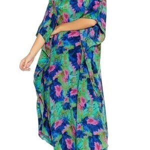 SUN-ROSE FASHIONS Trending Tie and Dye Prints Comfortable Long Plus Size Women's Kaftan Maxi Dress | Beach Cover up |One Size fits All