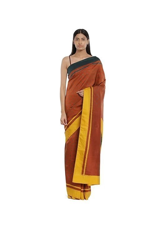 Satya Paul Women's Woven Silk Saree With Blouse Piece (8907544802744_Red)