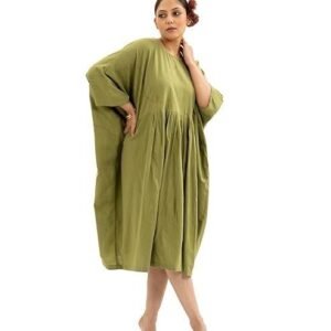 MIORAH Sophisticated Kaftan Dress Crafted from Premium Slub Cotton with Delicate Hand Thread Embroidery for Women & Girls