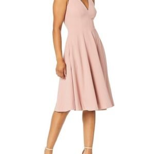 Dress the Population Women's Catalina Solid Sleeveless Fit and Flare Midi Dress