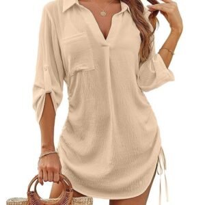 Blooming Jelly Women Swimsuit Cover Up Bikini Bathing Suit Beach Dress Shirt