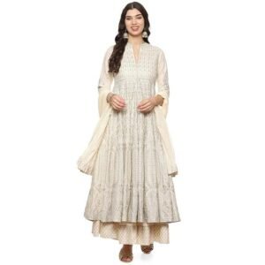 BIBA Women Cotton Blend Printed Readymade Lehenga Set