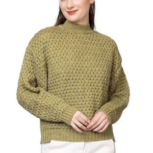 Wear lusso Women’s Pullover Sweater Relaxed Fit for Winter Wear | Full Sleeve | 100% Wool | Latest Stylish Sweater Crafted with Comfort Fit for Winter Wear