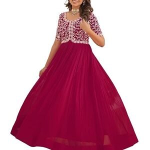 Fashion Basket Georgette Embroidered Anarkali Gown for Women